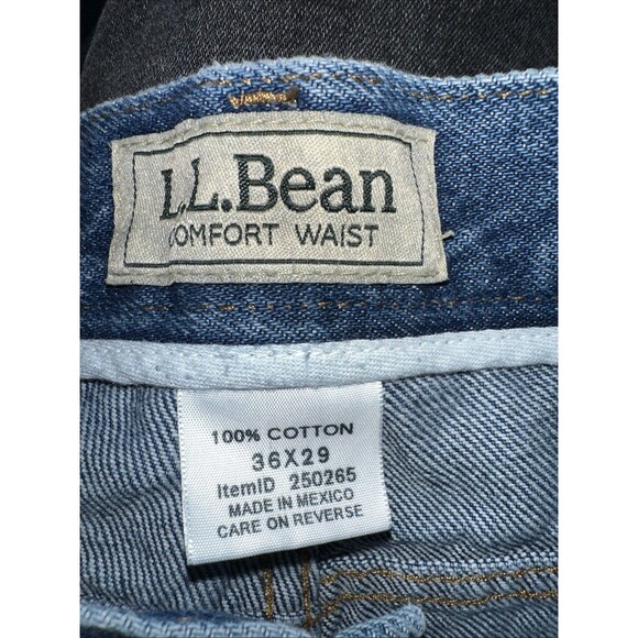 L.L. Bean Men's Comfort Waist Jeans 36x28 Blue Denim Classic Straight Leg - Picture 7 of 13
